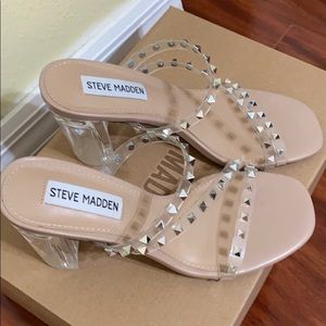 Clear rhinestone heels
